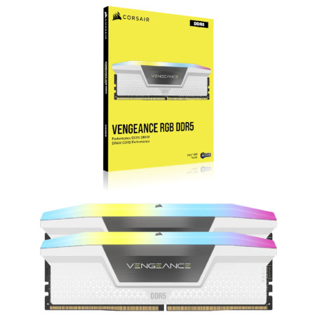 Memoria Ram Ddr5 64gb (2x32gb) 6000mhz Corsair Vengeance Rgb White Cl30